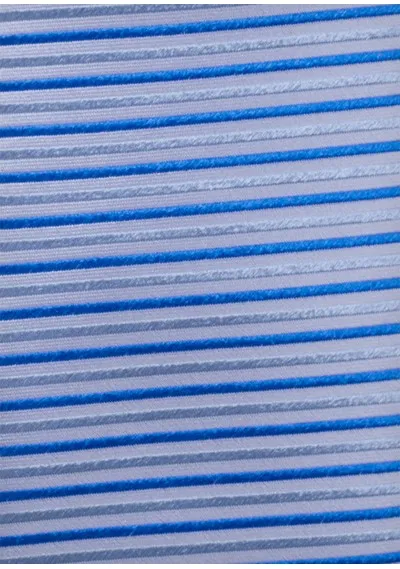 Cravatta extra lunga a righe orizzontali blu argento