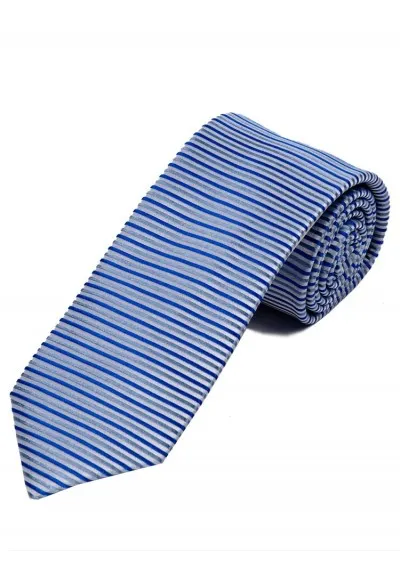Cravatta extra lunga a righe orizzontali blu argento