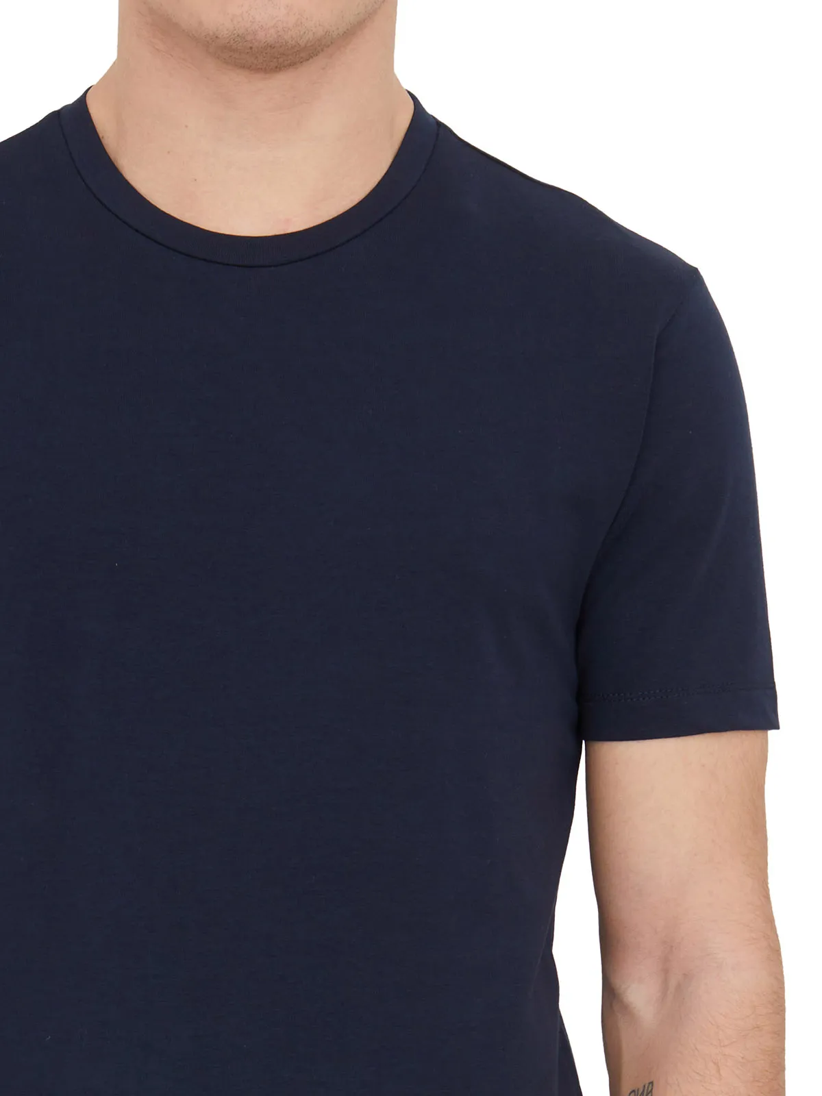 DANIELE ALESSANDRINI  T-SHIRT GIROCOLLO IN COTONE STRETCH 