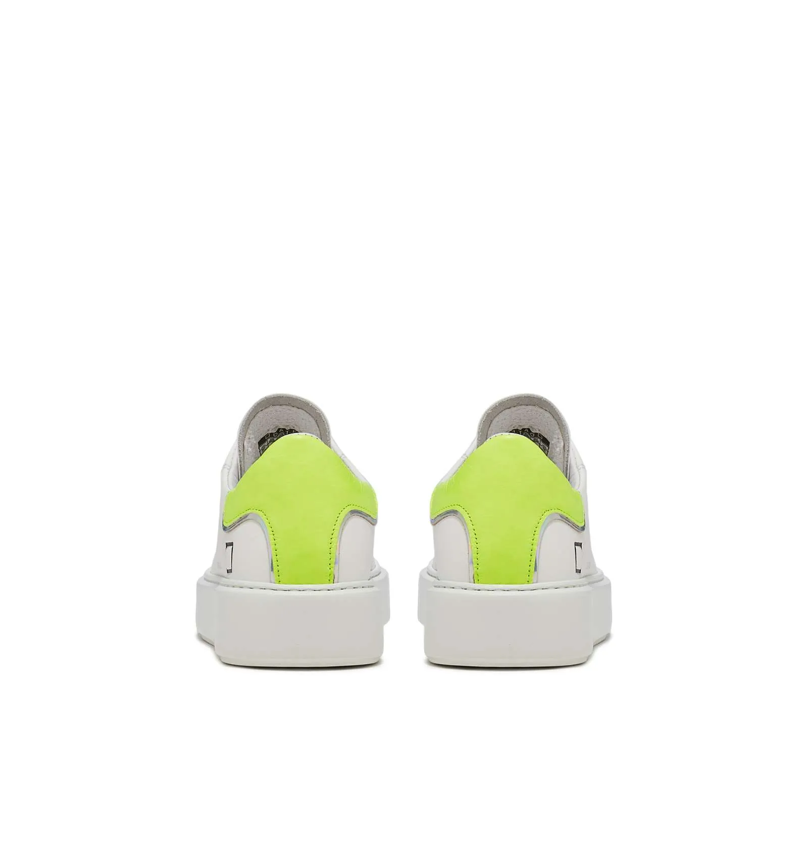 D.A.T.E. donna SFERA FLUO WHITE-YELLOW scarpa sneaker pelle bianco