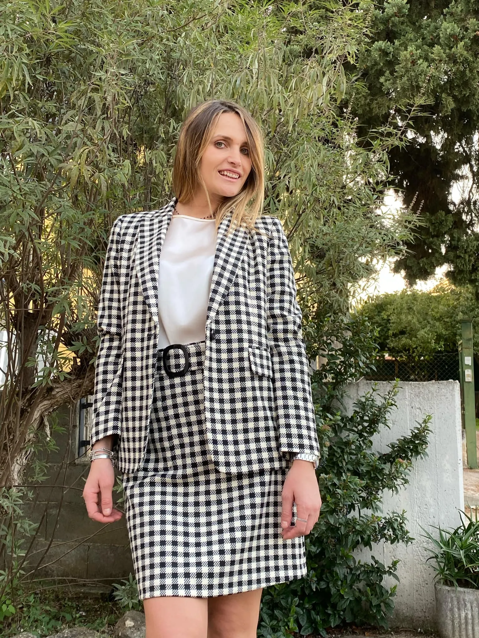 DIANA GALLESI giacca donna monopetto a quadri R280R001874N