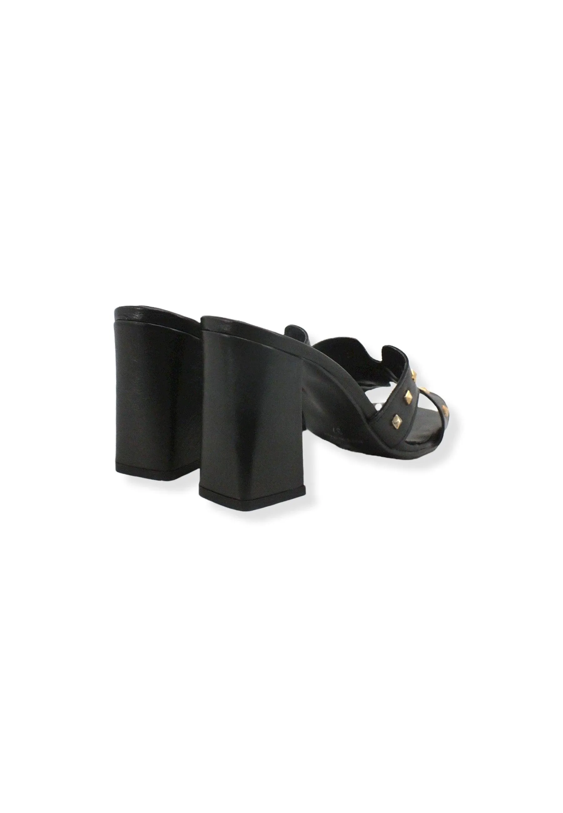 DIVINE FOLLIE Sabot Borchie Tacco Largo Nero 2589-11