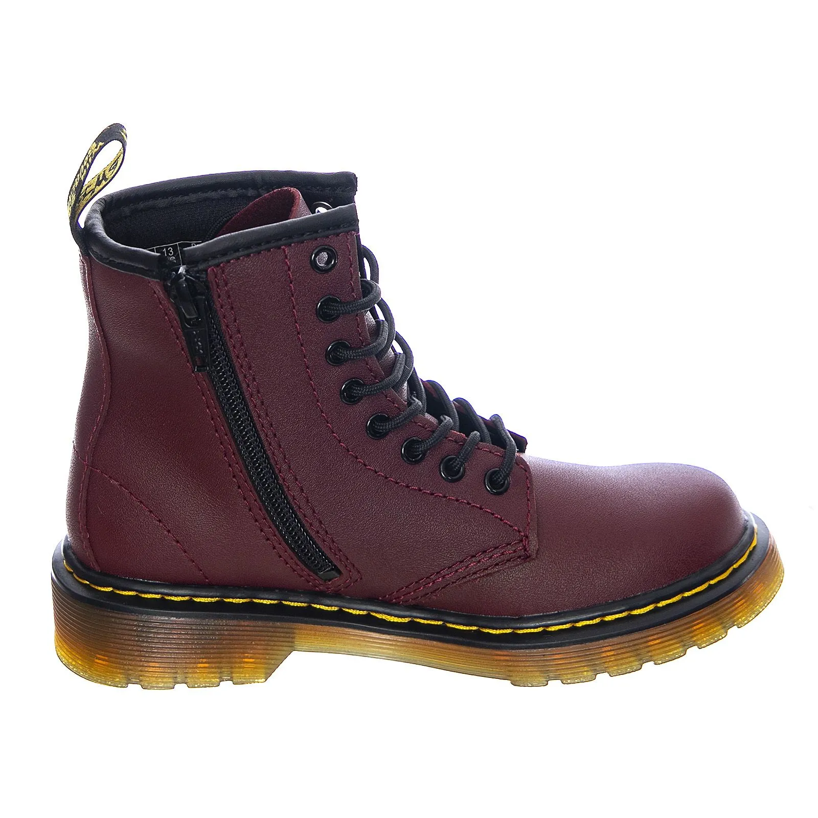 DR.MARTENS Junior 1460 Boots - Cherry Red Softy - Stivali Stringati Profilo Medio Ragazzi Bordeaux    