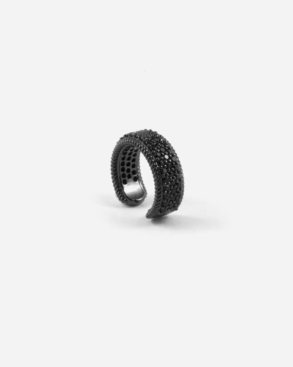 EAR CUFF BRIGHT BLACK WRAP CON BRILLANTI NERI
