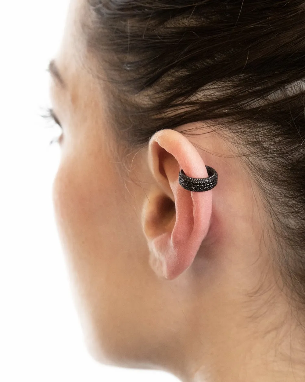 EAR CUFF BRIGHT BLACK WRAP CON BRILLANTI NERI
