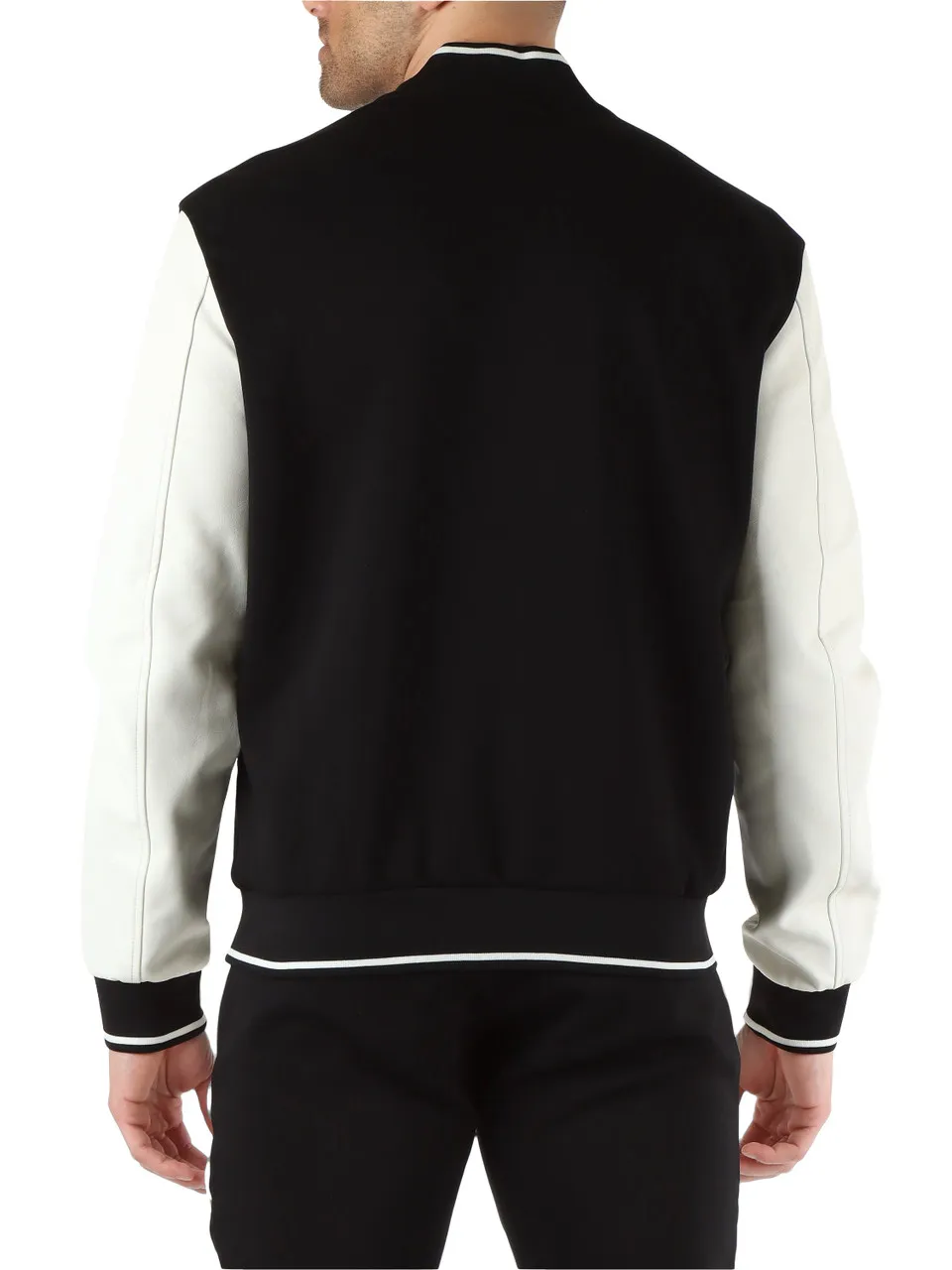 Felpa bomber regular fit con maniche in ecopelle