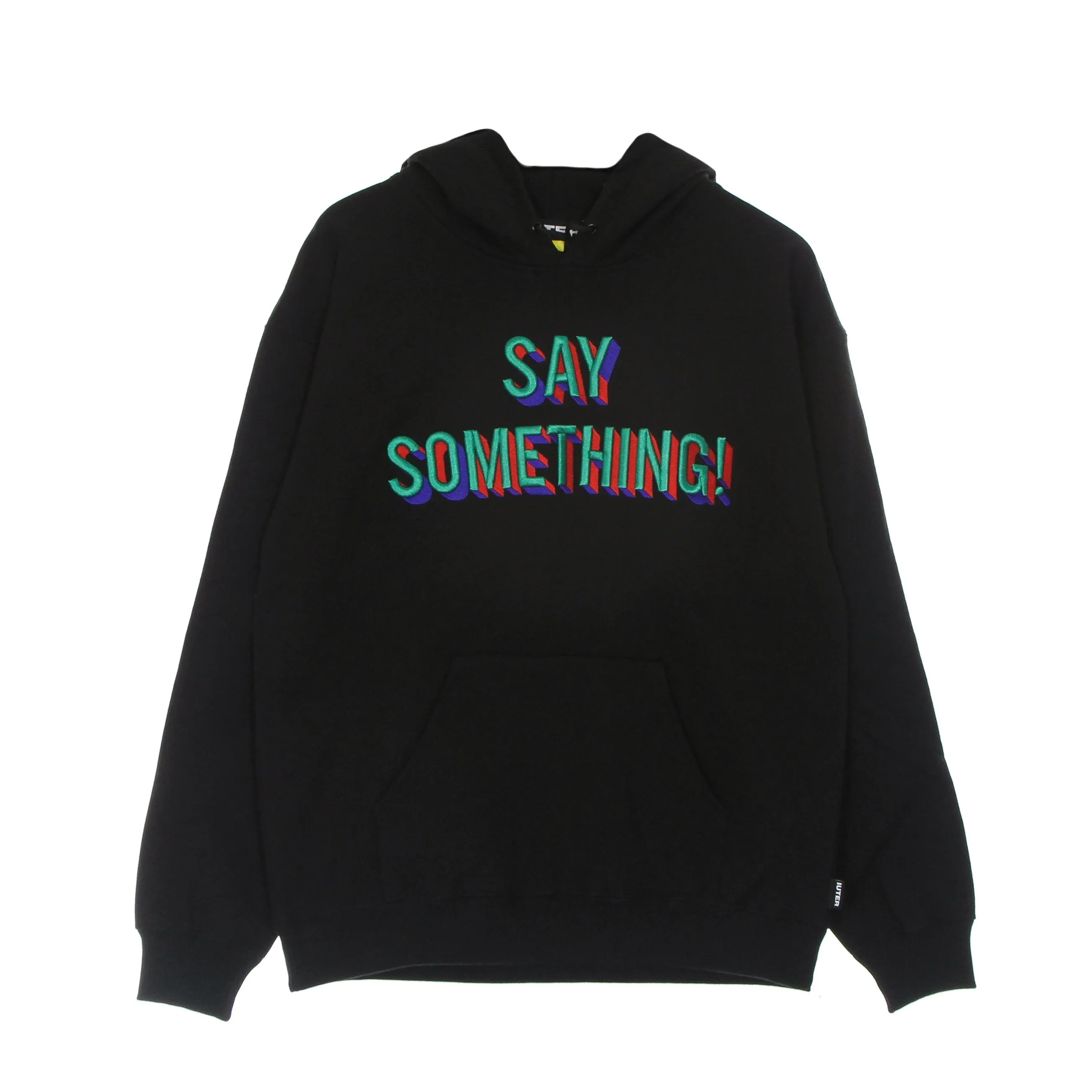 Felpa Cappuccio Uomo Say Something Hoodie Black