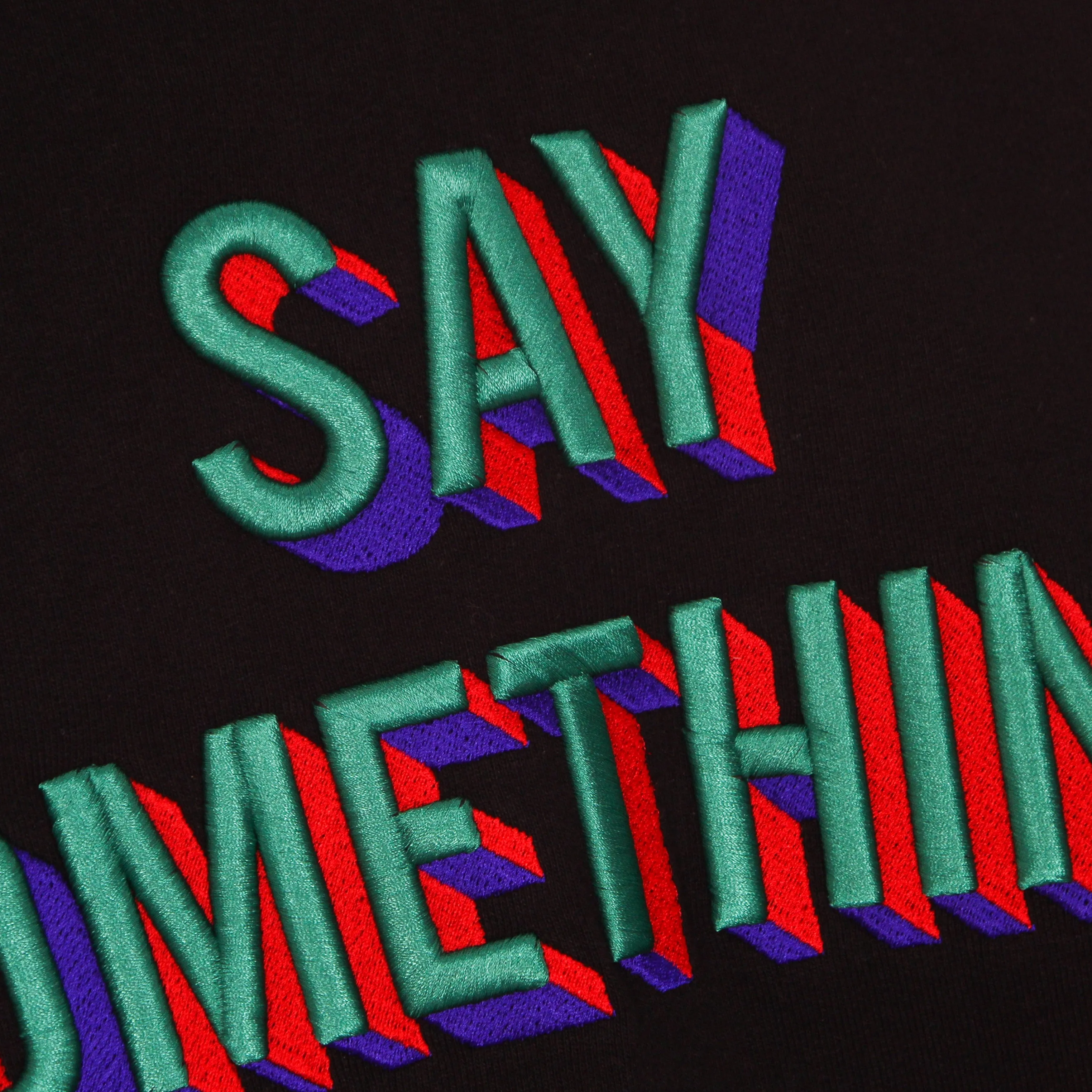 Felpa Cappuccio Uomo Say Something Hoodie Black