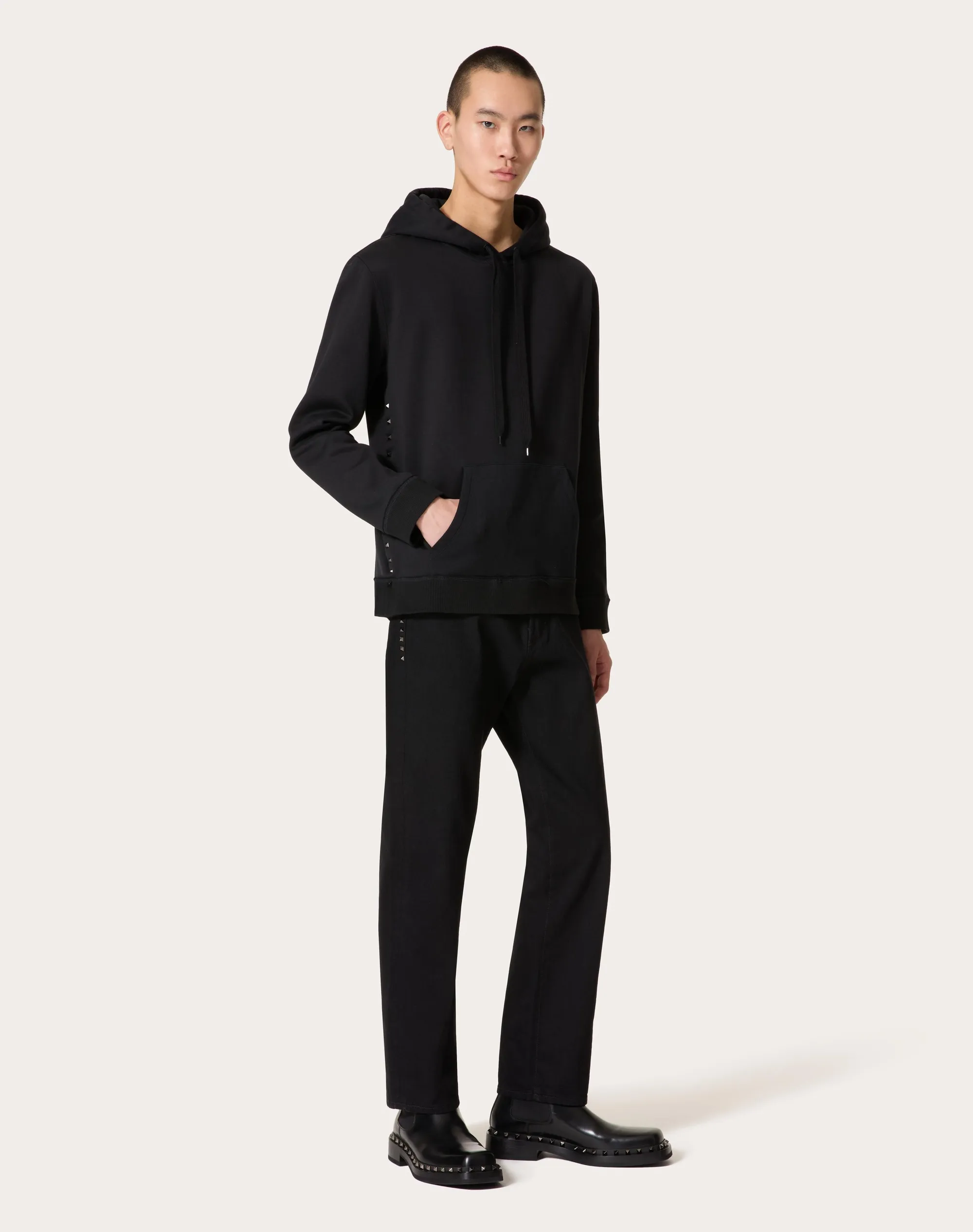 FELPA IN COTONE CON BORCHIE BLACK UNTITLED