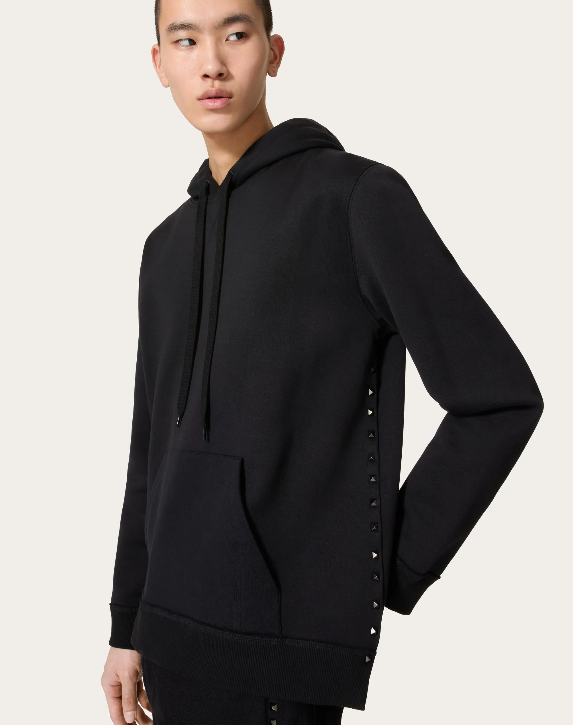 FELPA IN COTONE CON BORCHIE BLACK UNTITLED