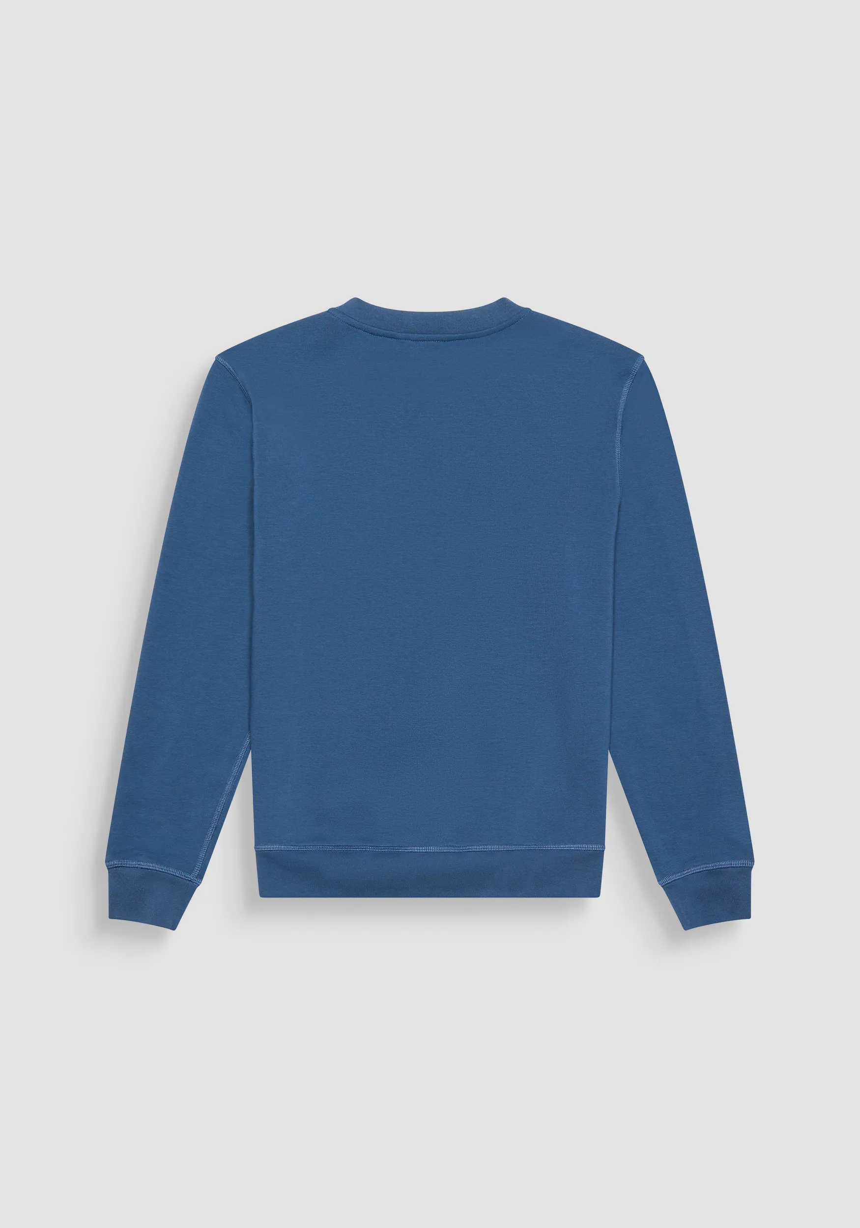 FELPA REGULAR FIT IN TESSUTO SOSTENIBILE MISTO COTONE BLU CON LOGO