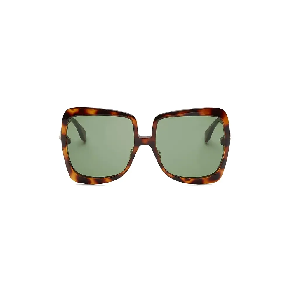 Fendi - Promeneye - Occhiali da Sole Squadrata Oversize - Havana Scuro - Occhiali da Sole - Fendi Eyewear