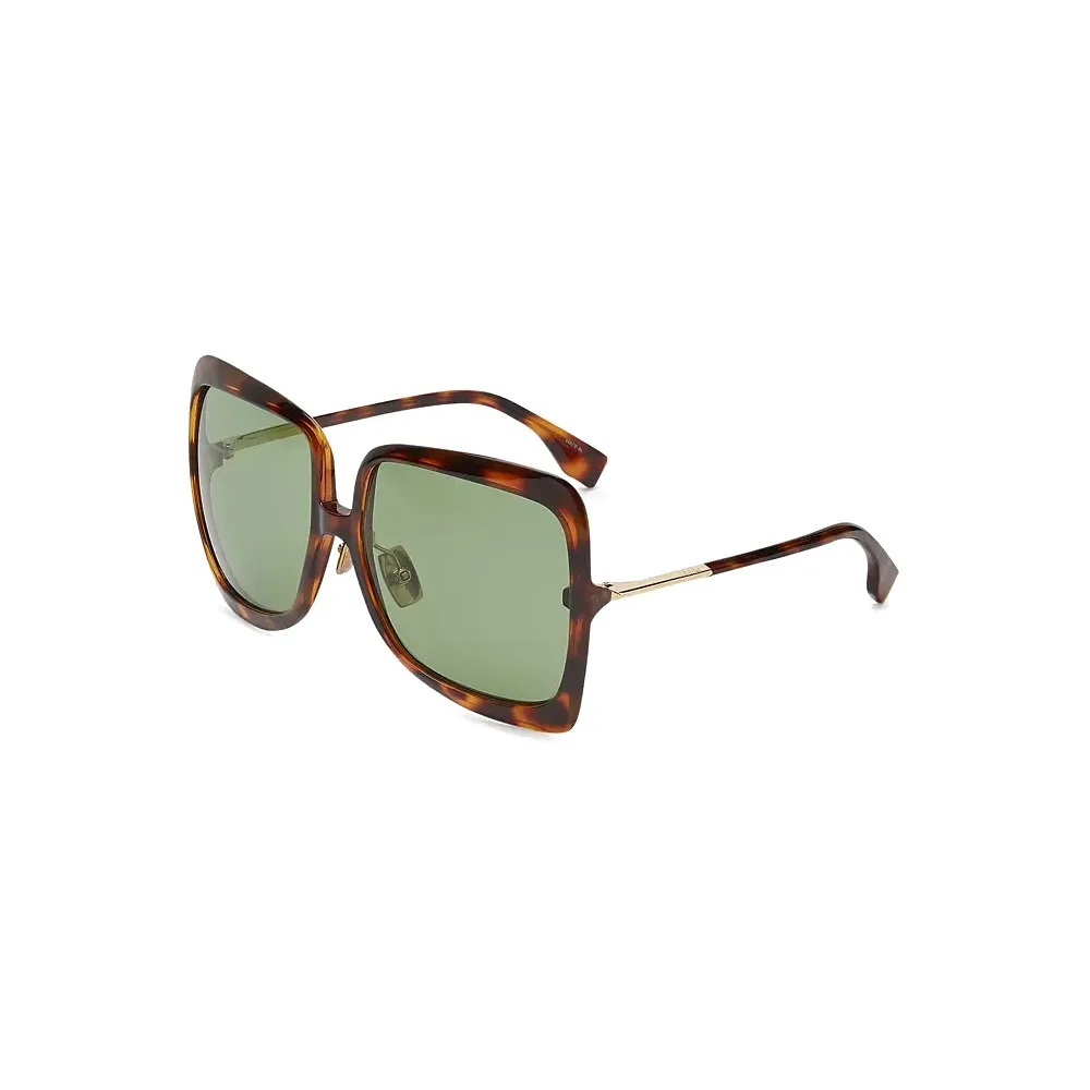 Fendi - Promeneye - Occhiali da Sole Squadrata Oversize - Havana Scuro - Occhiali da Sole - Fendi Eyewear
