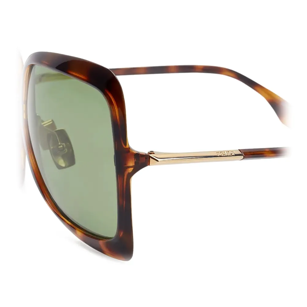Fendi - Promeneye - Occhiali da Sole Squadrata Oversize - Havana Scuro - Occhiali da Sole - Fendi Eyewear