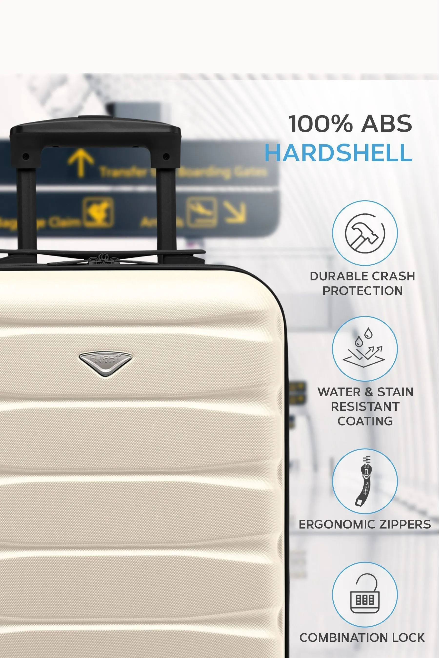 Flight Knight - Easyjet - Cream - Bagaglio rigido a mano IN ABS