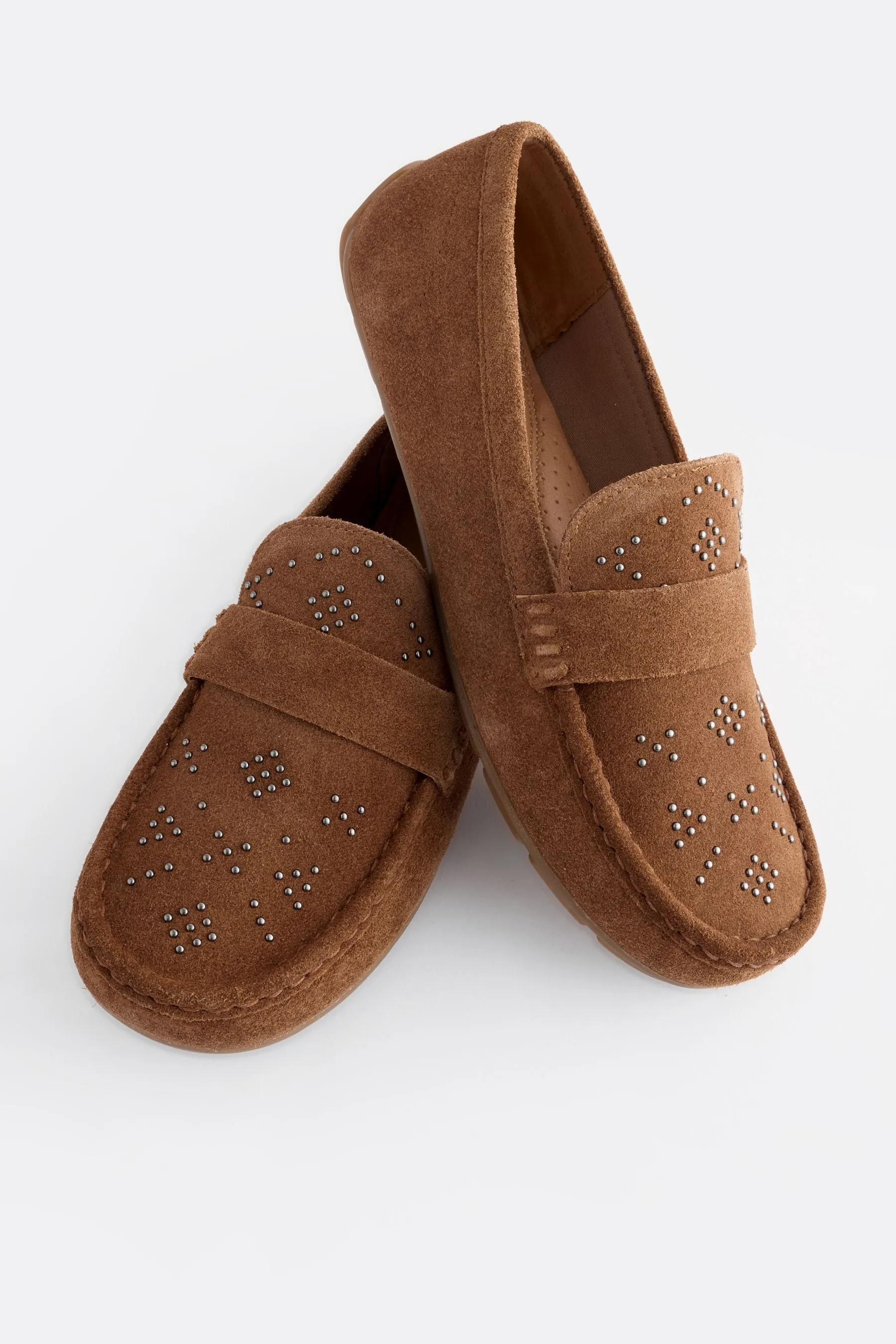 Forever Comfort® - Scarpe driver in pelle con borchie