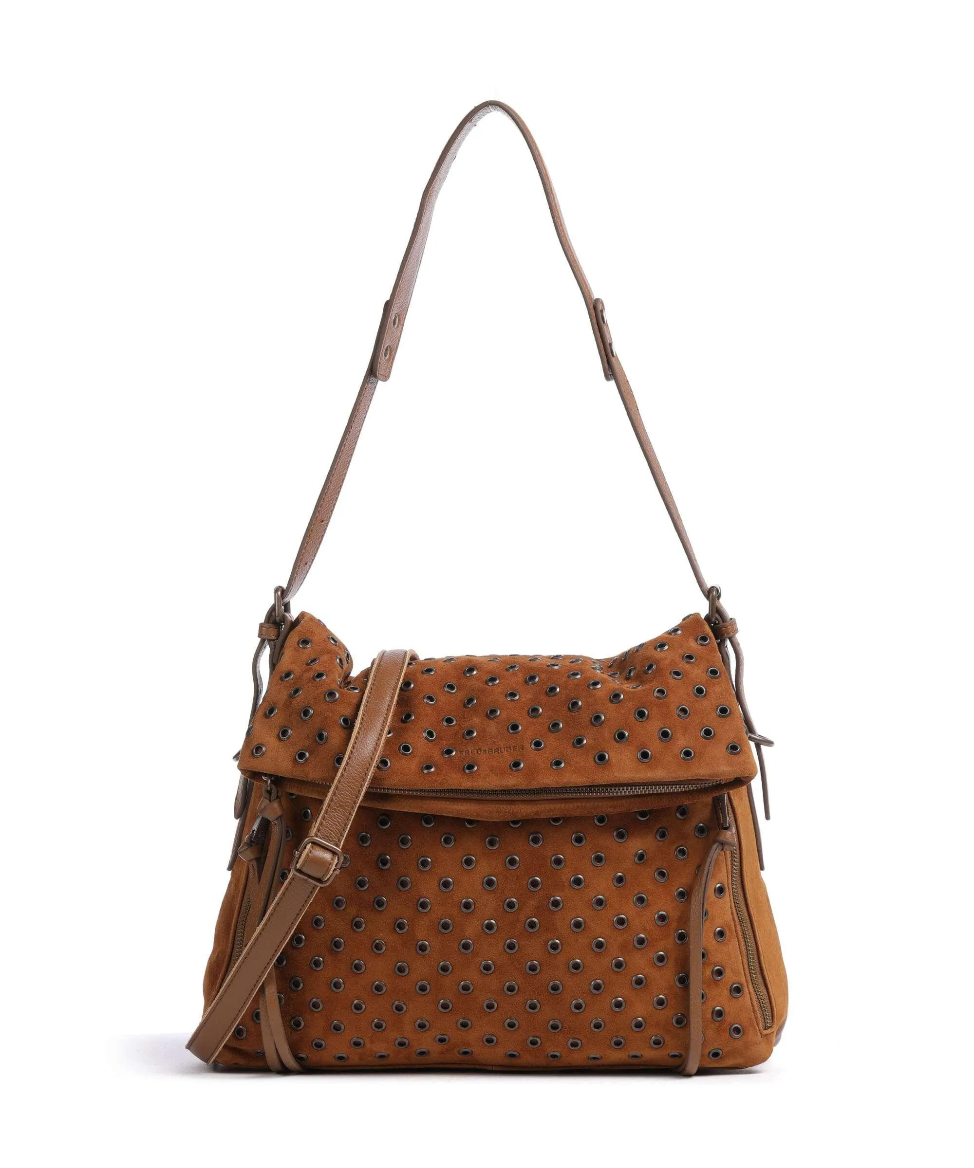 FredsBruder Hey You Rock Borsa hobo pelle ruvida, pelle granulata caramello  