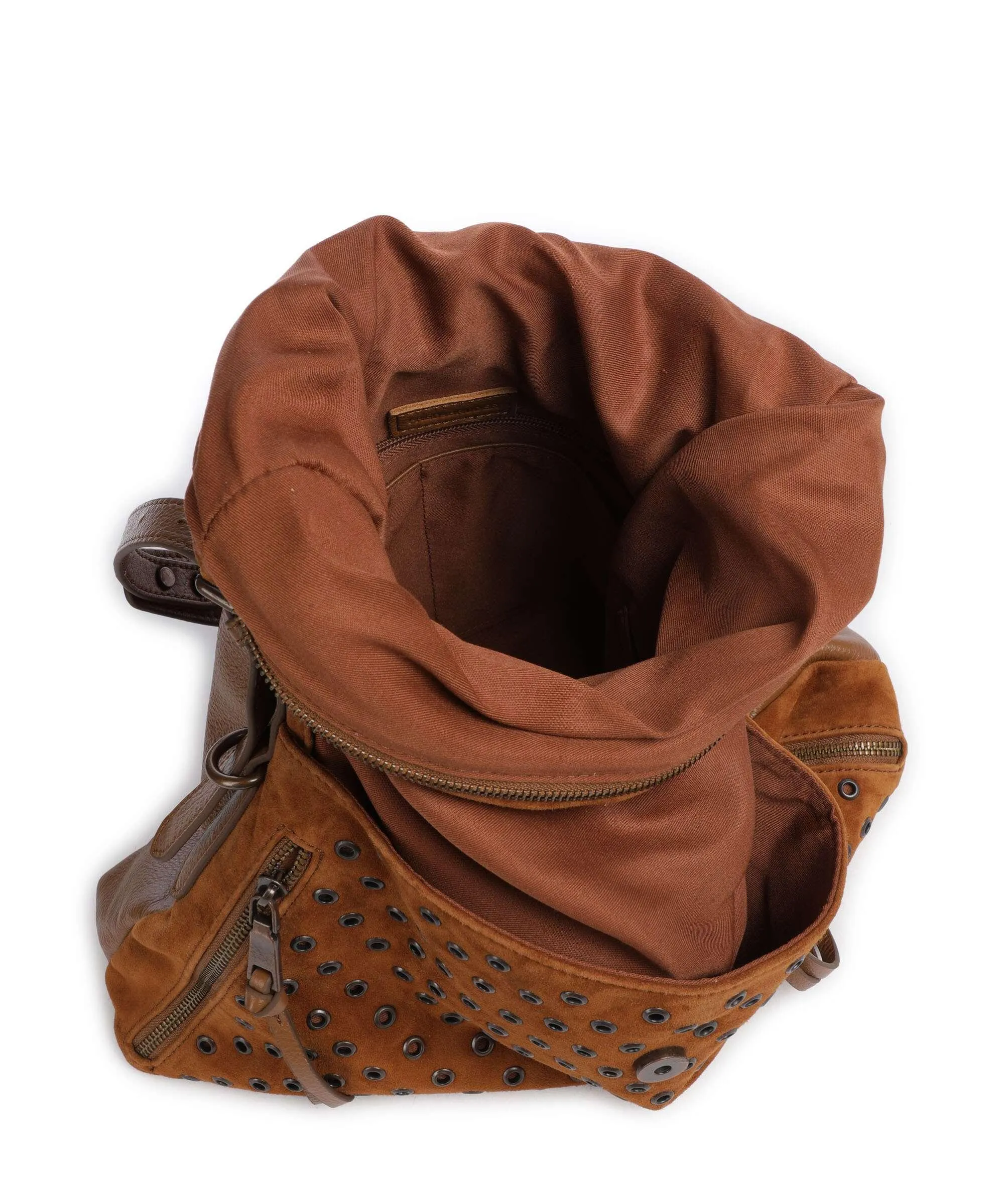  FredsBruder Hey You Rock Borsa hobo pelle ruvida, pelle granulata caramello  