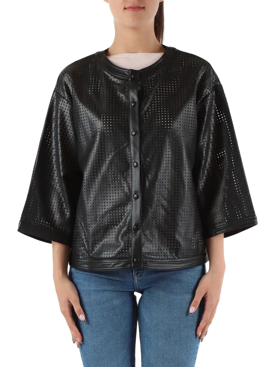 Giacca traforata in ecopelle BABETTE