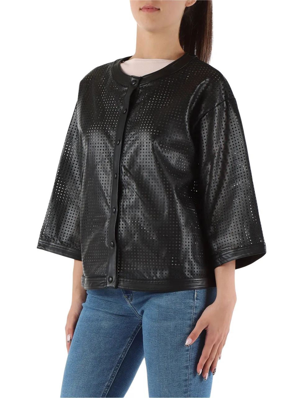 Giacca traforata in ecopelle BABETTE