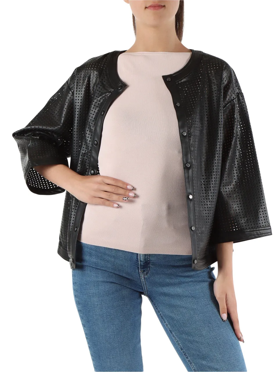 Giacca traforata in ecopelle BABETTE