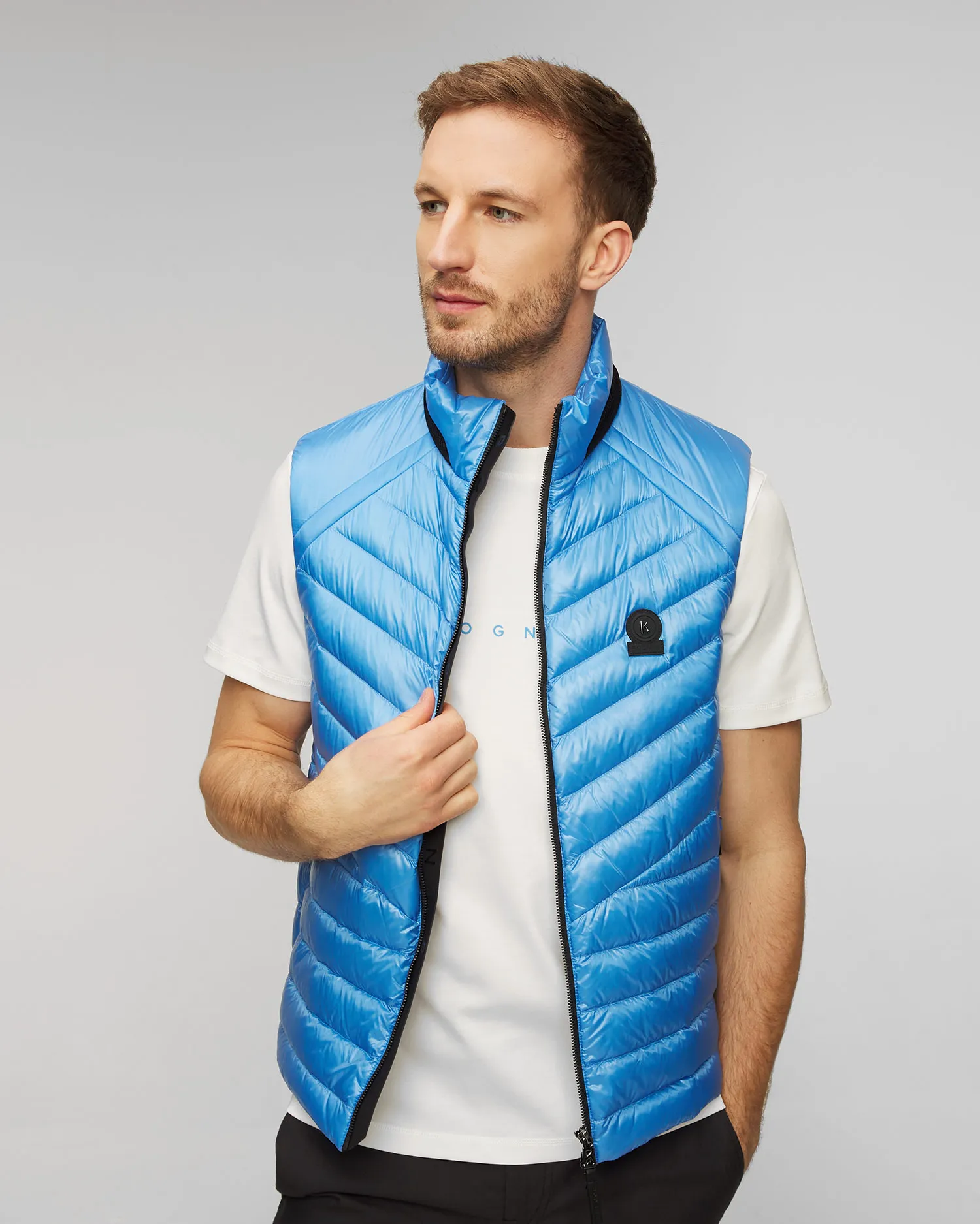 Gilet blu con piumino da uomo BOGNER Lasse-D2 38486550-368