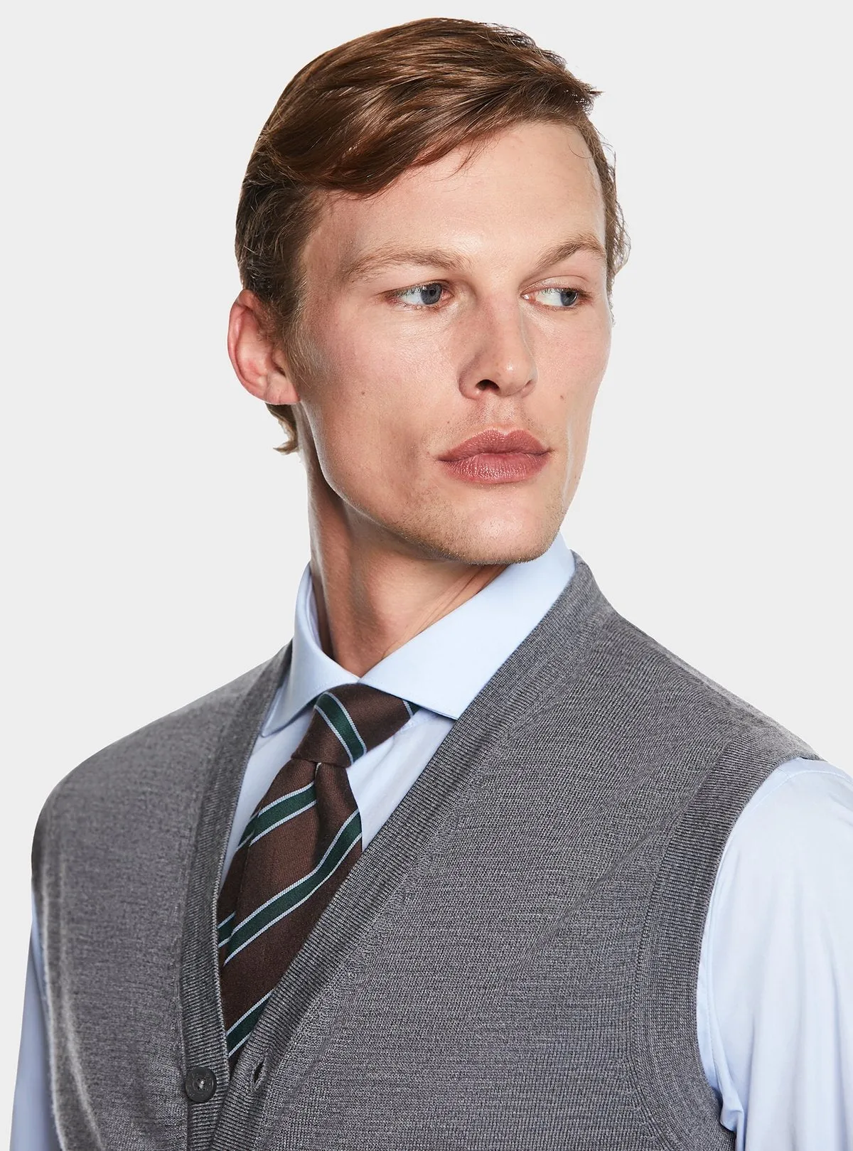   Gilet con bottoni in lana Merino      