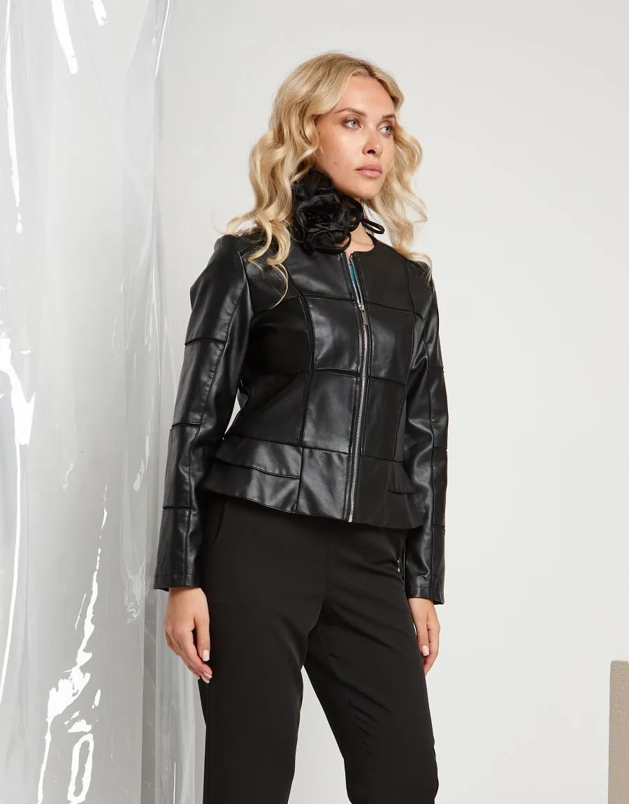 Giubbino in ecopelle con tulle