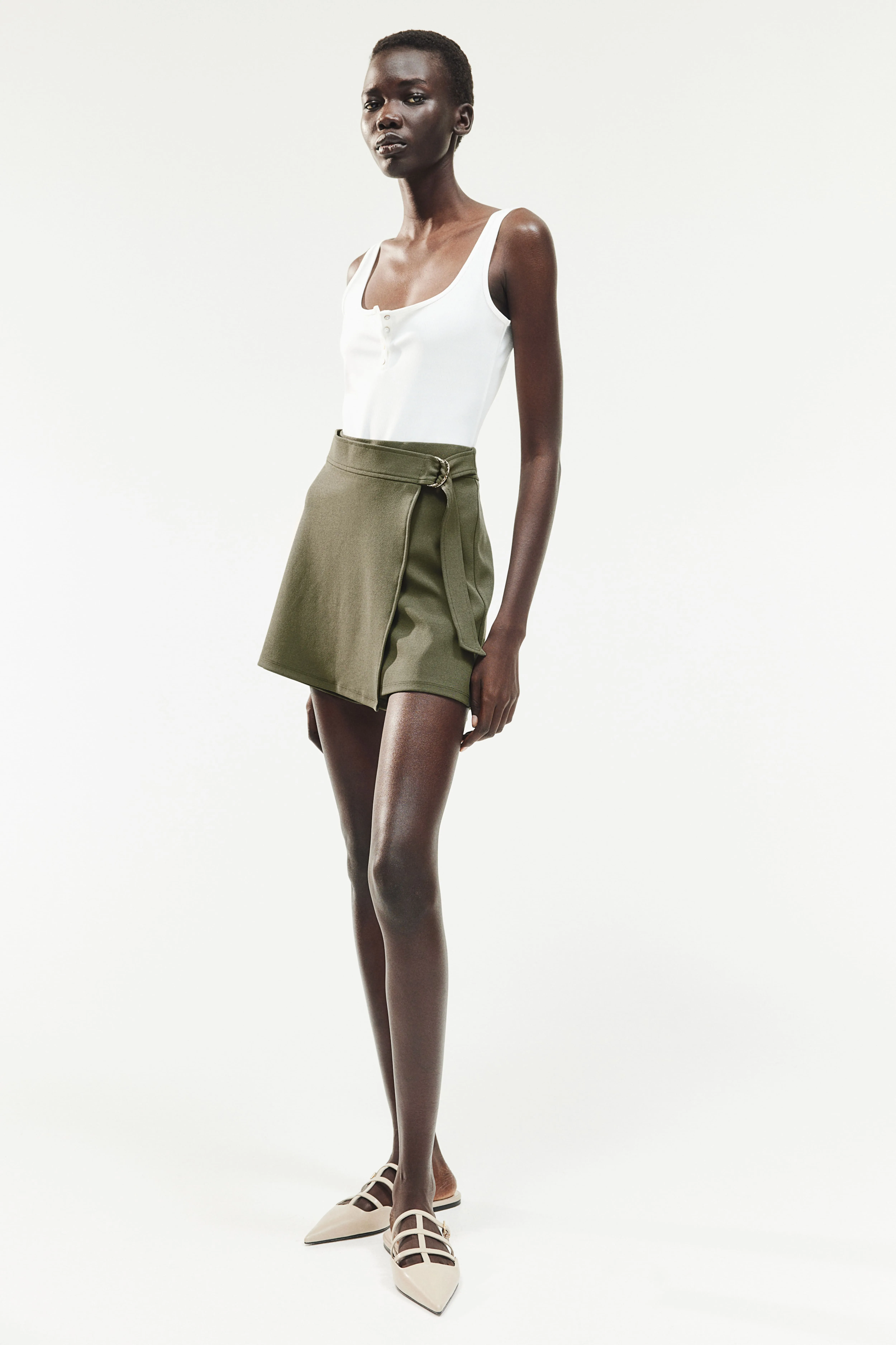 Gonna-shorts a portafoglio in jersey