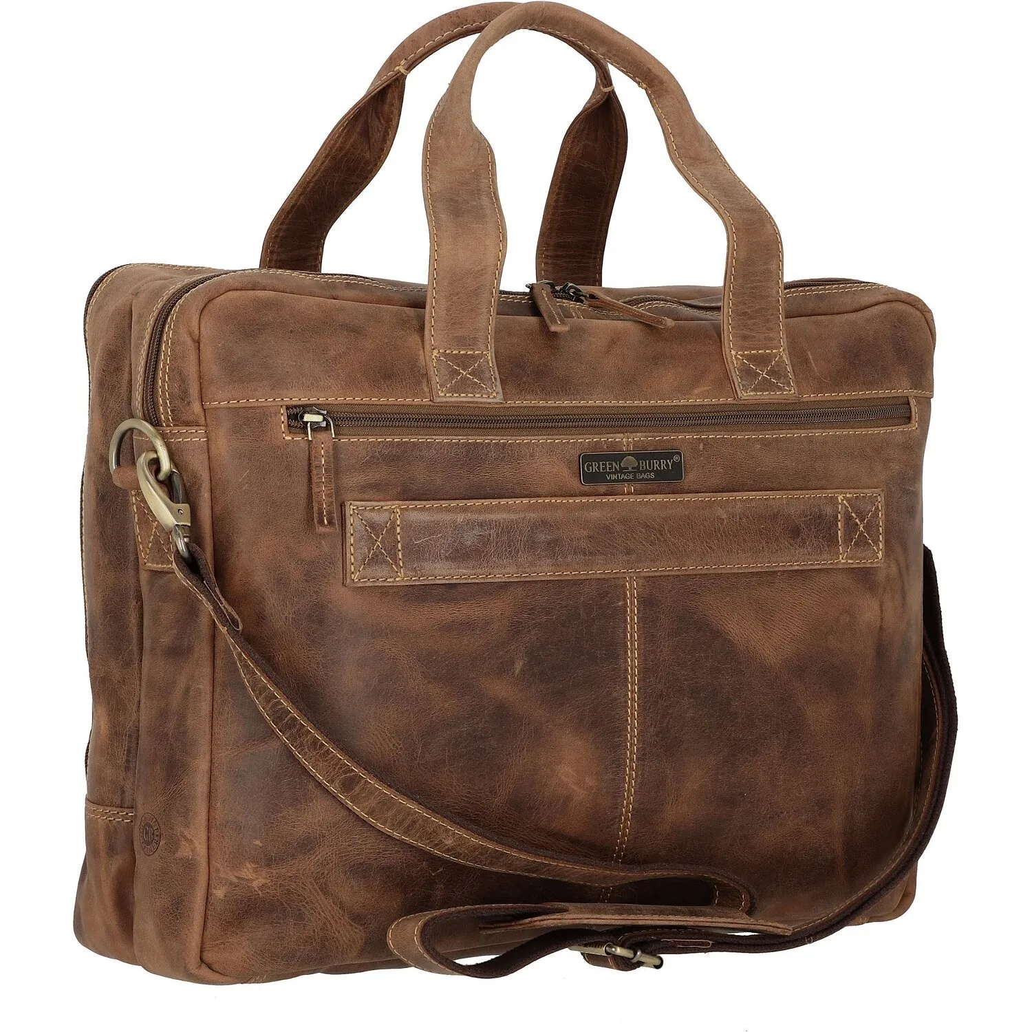 Greenburry Cartella vintage in pelle 42 cm Scomparto per computer portatile
