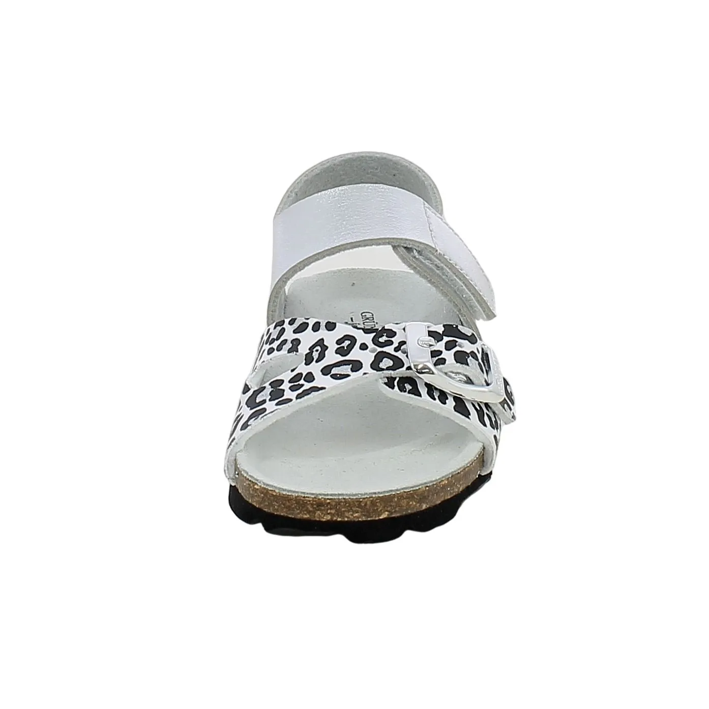 Grunland  Sandalo fusbet argento e animalier 