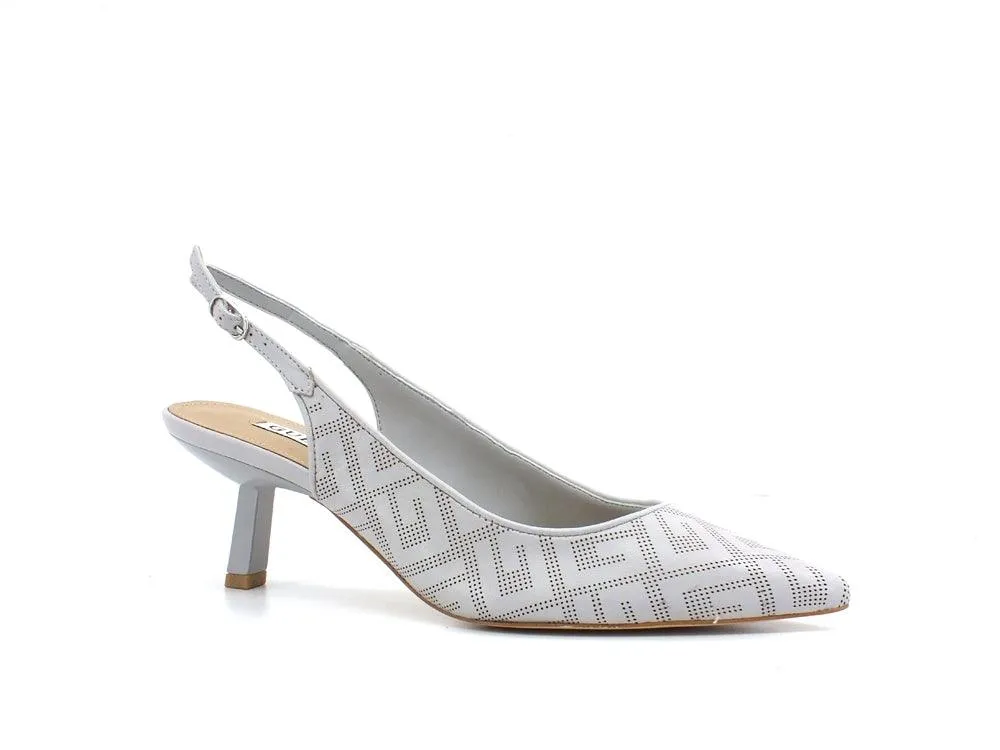 GUESS Sandalo Sling Tacco Loghi Grey FL5RHIELE05