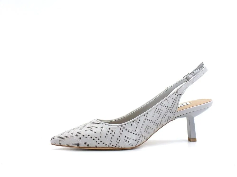 GUESS Sandalo Sling Tacco Loghi Grey FL5RHIELE05