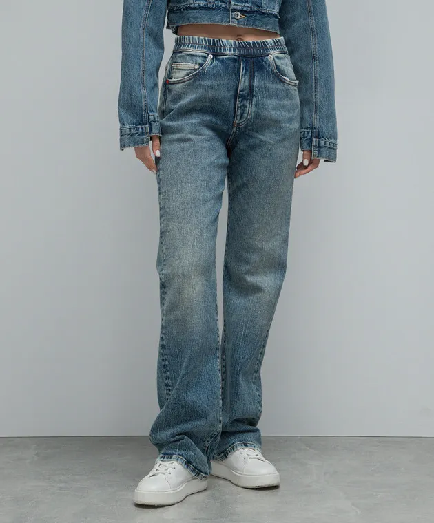 Heron Preston Jeans blu con effetto used HWYB006F23DEN001