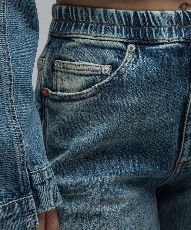 Heron Preston Jeans blu con effetto used HWYB006F23DEN001