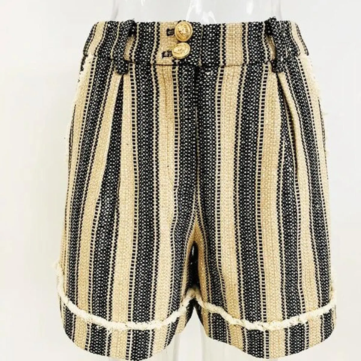 High Street Newest 2023 A/w Designer Capispalla da donna Elegante giallo nero a righe nappe e frange giacca di tweed