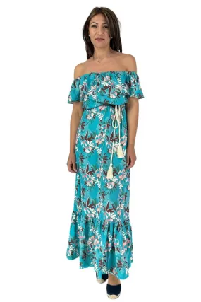 Influencer abito lungo in fantasia a fiori b8525