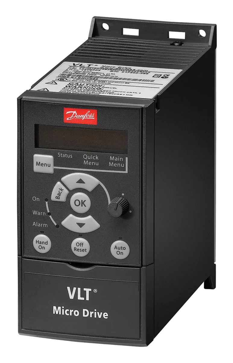 Inverter Danfoss, 0,37 kW, 400 V c.a., 3 fasi, 0 → 200 (VVC+ Mode) Hz, 0 → 400 (U/f Mode) Hz