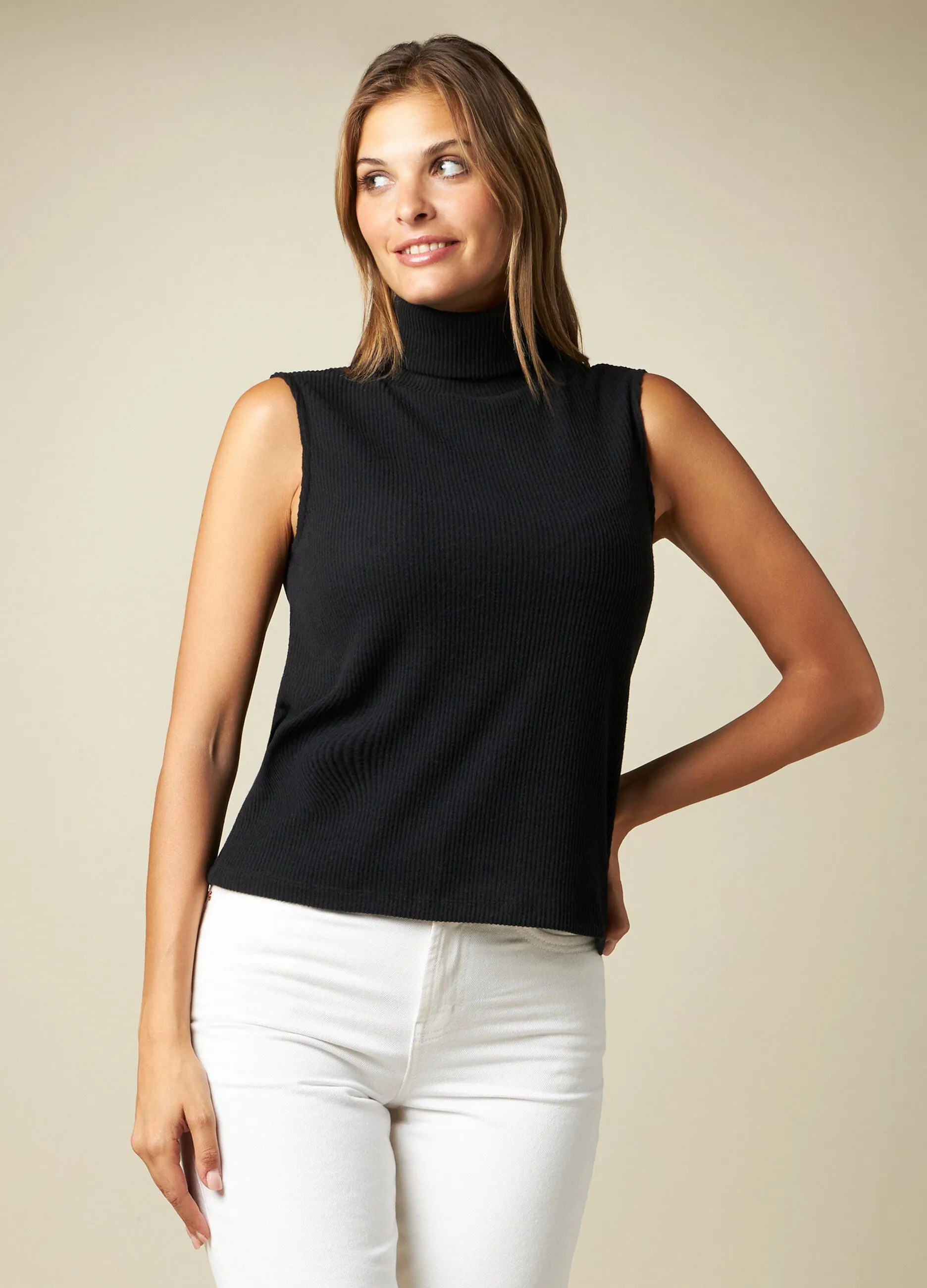 IWIE  T-shirt smanicata in costina donna