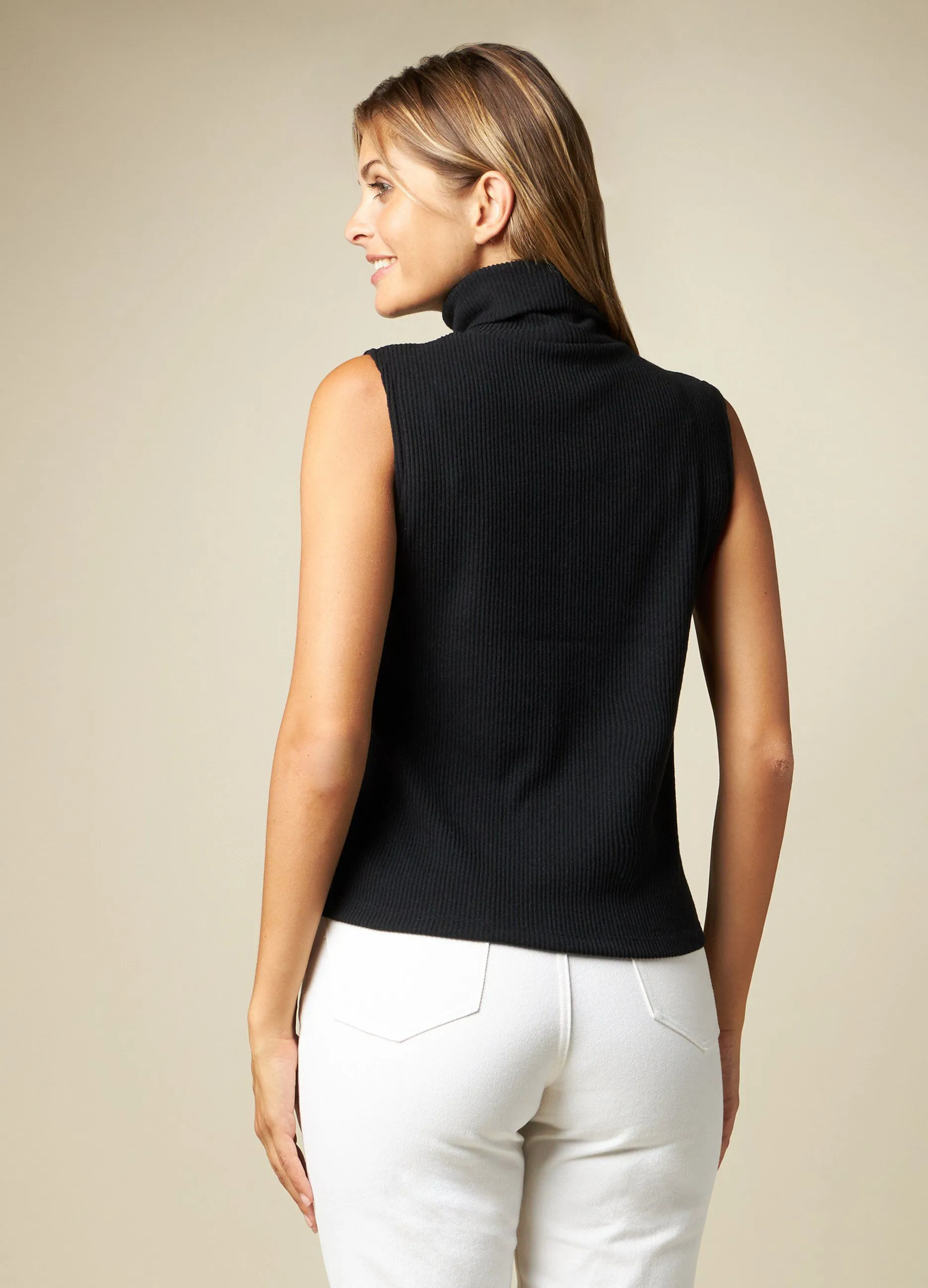 IWIE  T-shirt smanicata in costina donna