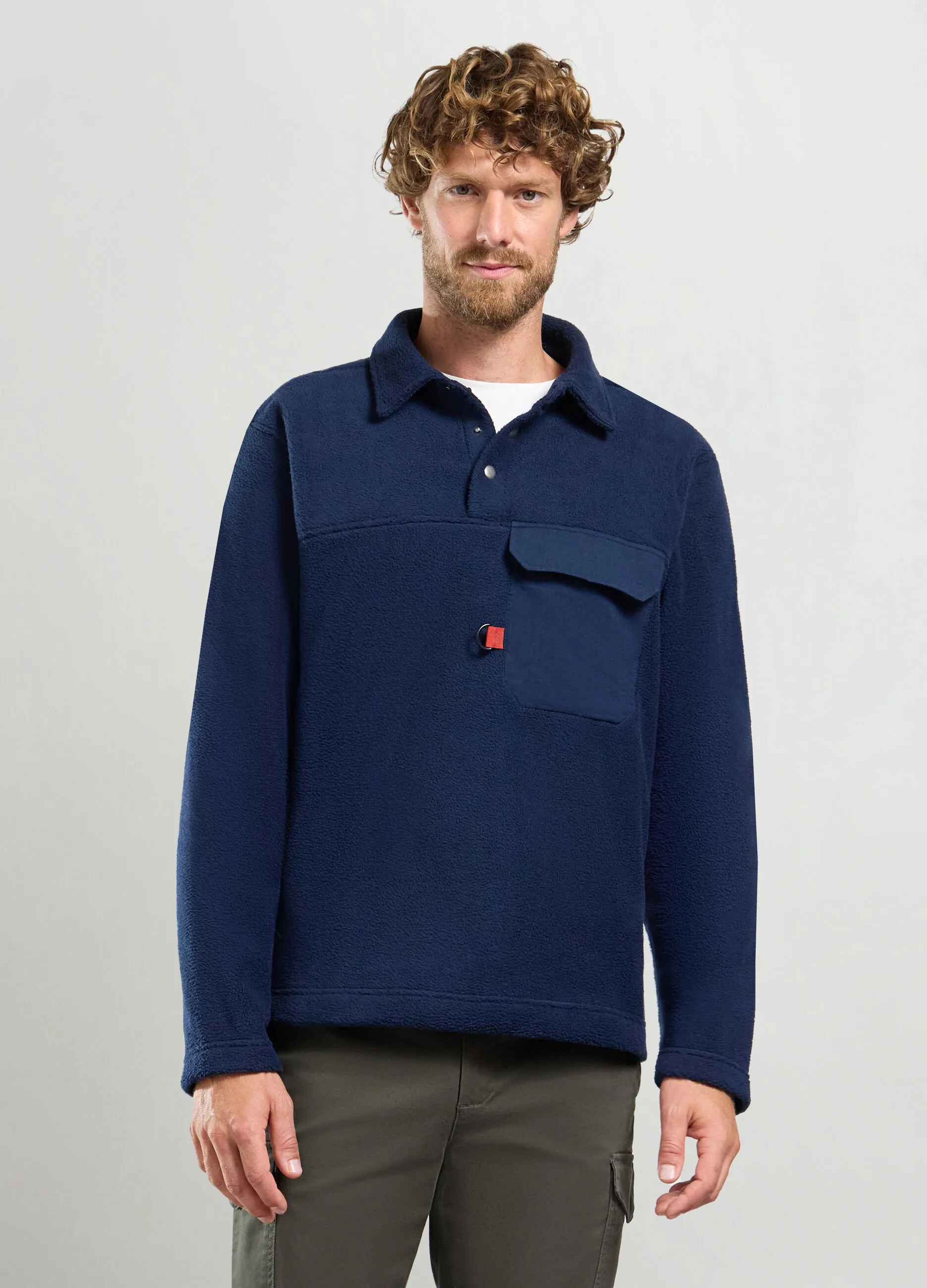 J. HART & BROS  Felpa in pile con colletto uomo