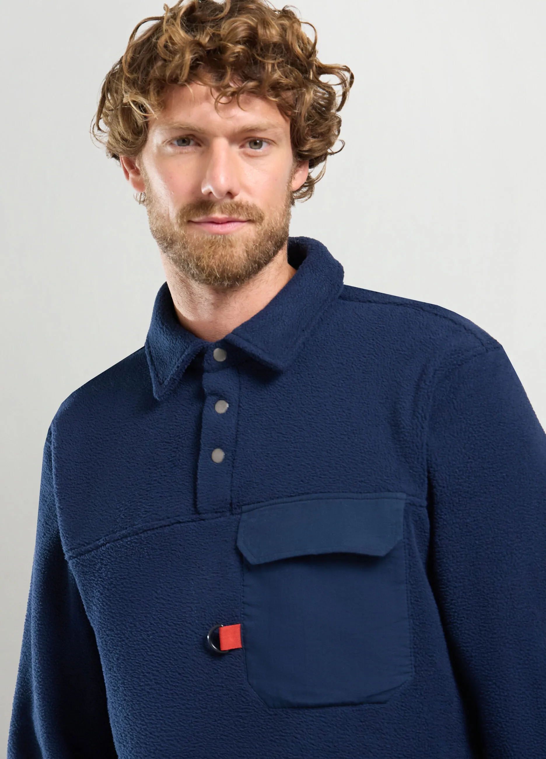 J. HART & BROS  Felpa in pile con colletto uomo