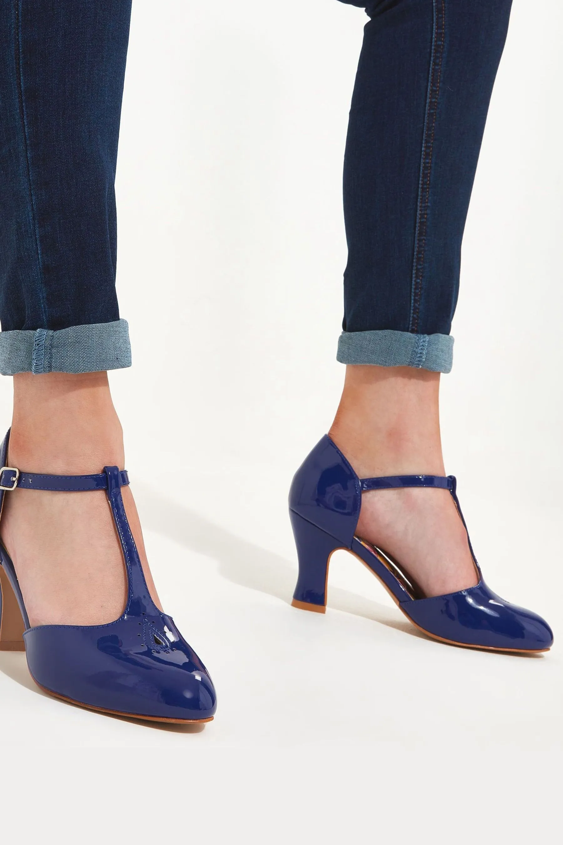 Joe Browns Vintage - Scarpe con tacco e cinturino a T in vernice