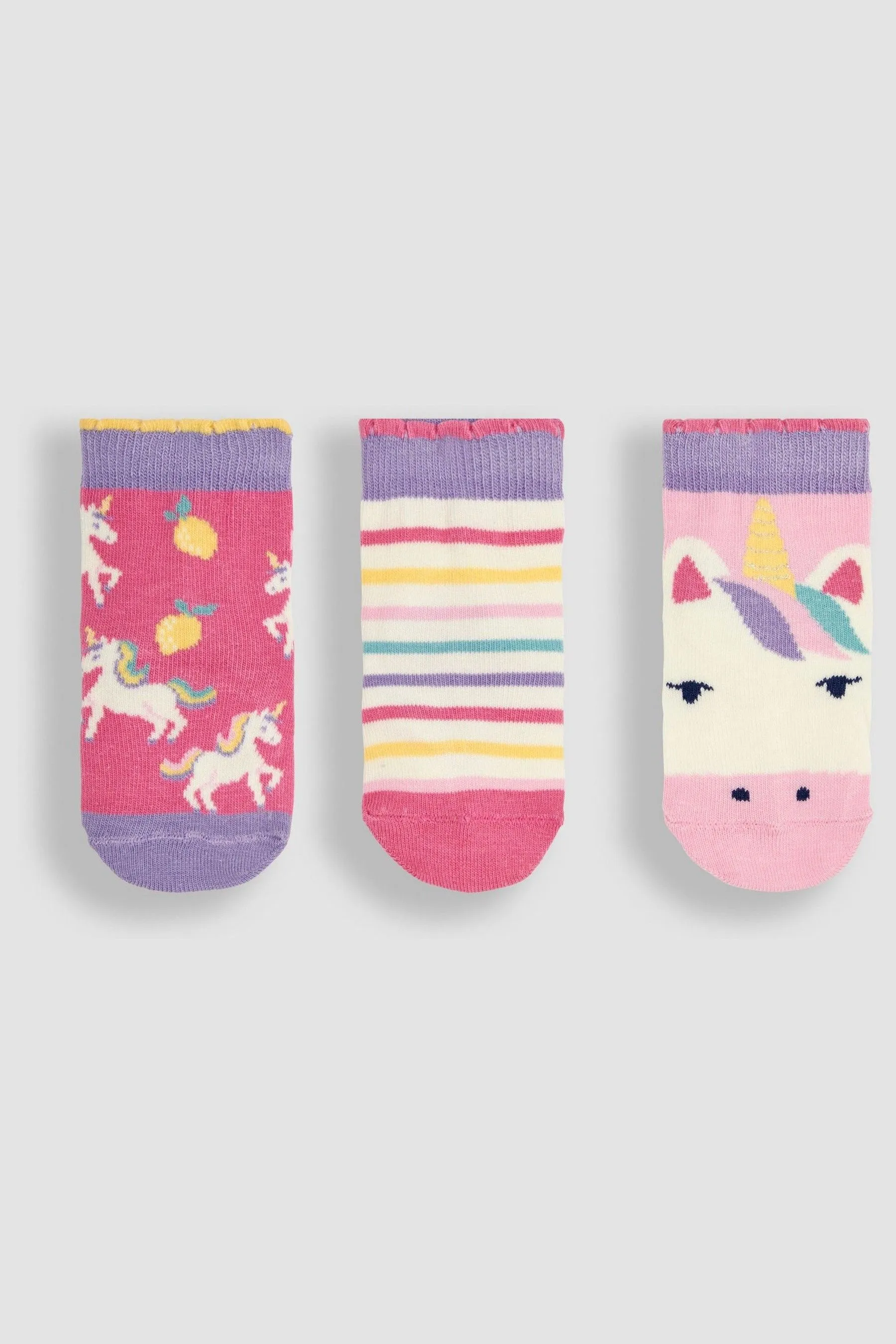 JoJo Maman Bébé 3-Pack Unicorn Socks    