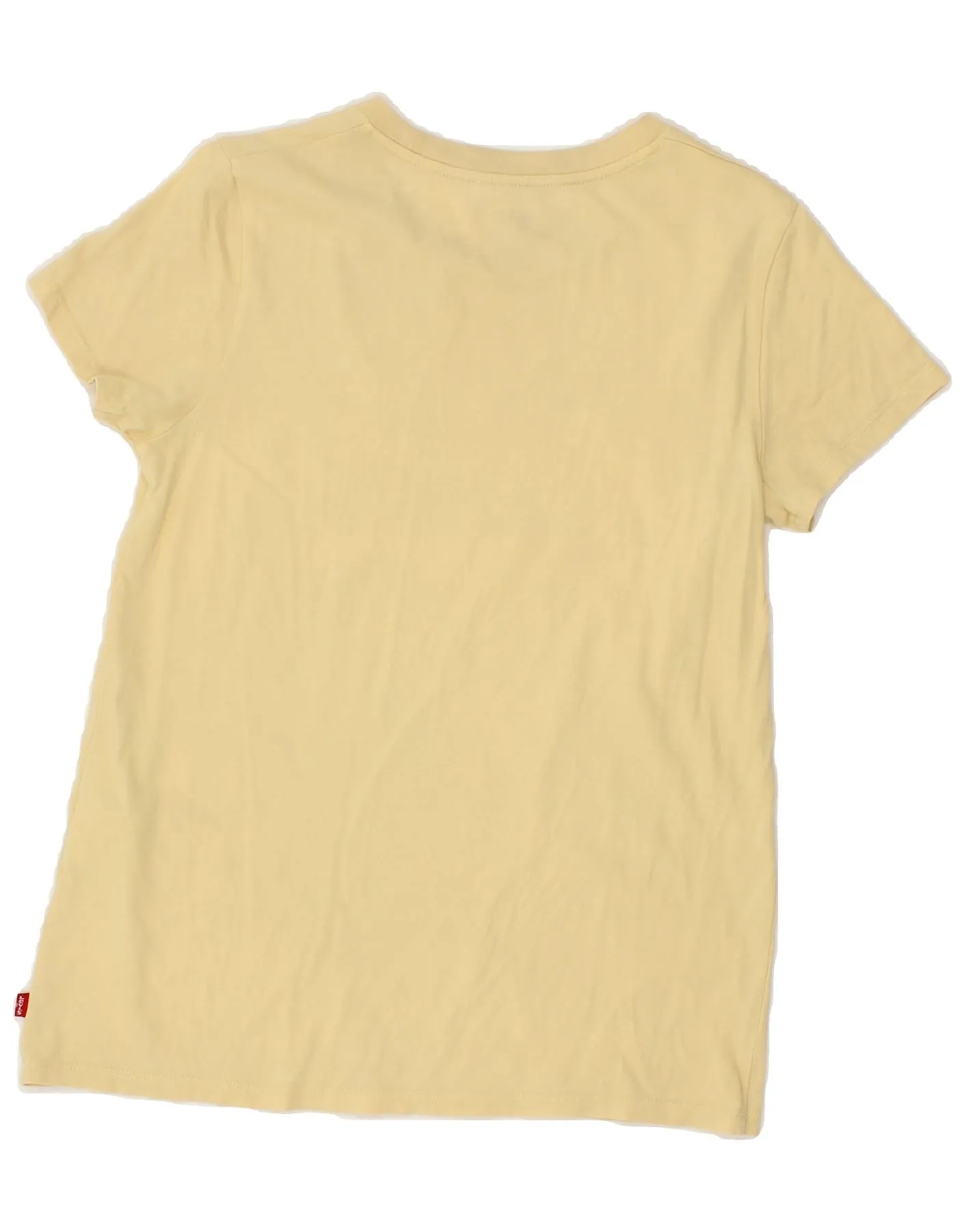 LEVI'S Womens Graphic T-Shirt Top UK 10 Small Yellow Cotton