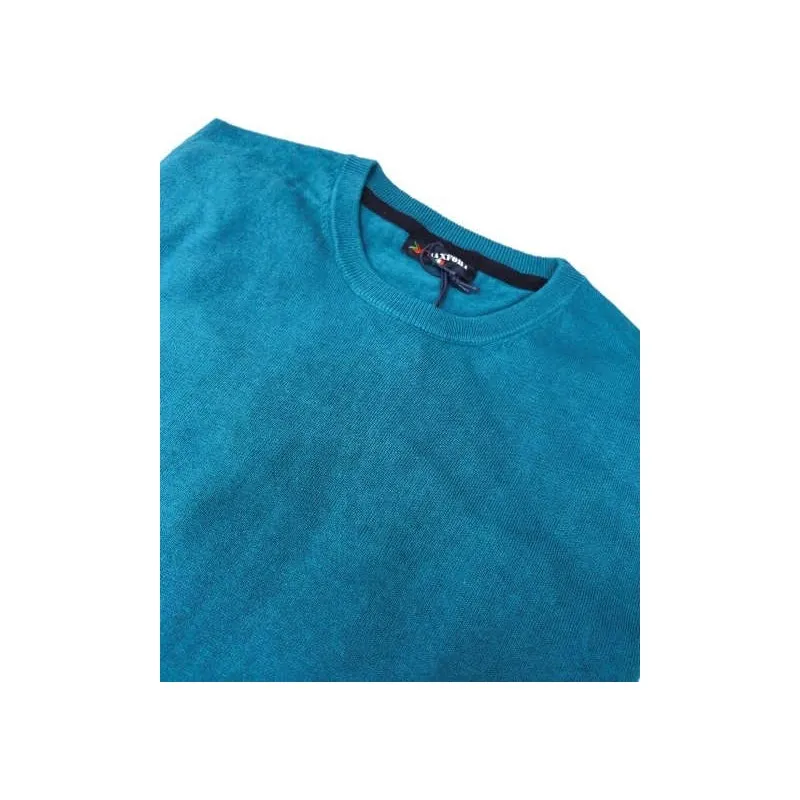 Maglione Maxfort girocollo in cotone verde ottano