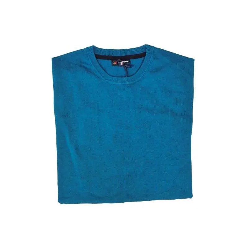 Maglione Maxfort girocollo in cotone verde ottano