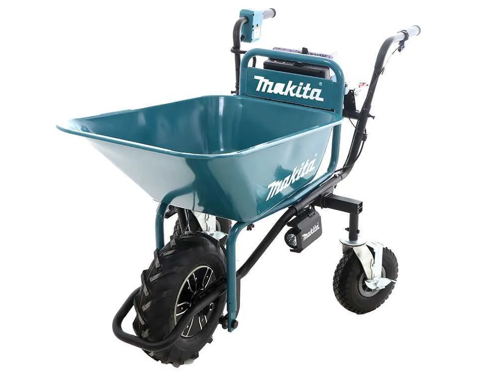 Makita DCU180 CARRIOLA ELETTRICA 36V A RUOTE CON VASCA – 2 BATTERIE 18Vx2 5Ah + CARICABATTERIE