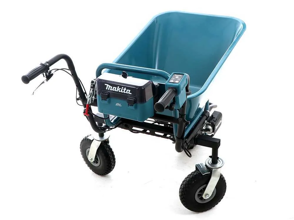 Makita DCU180 CARRIOLA ELETTRICA 36V A RUOTE CON VASCA – 2 BATTERIE 18Vx2 5Ah + CARICABATTERIE