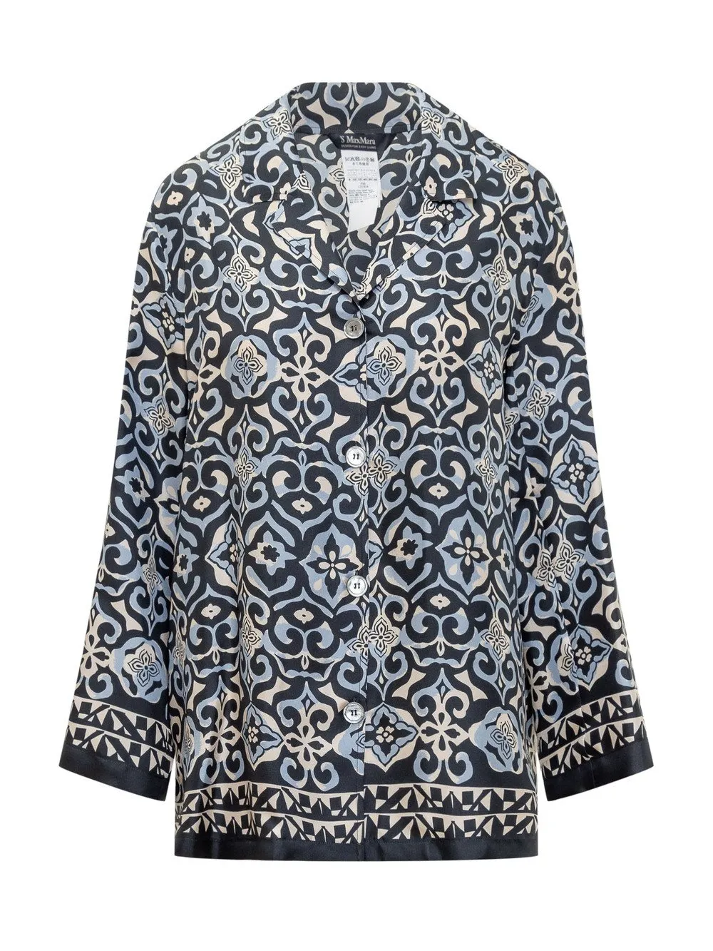 MAX MARA S Camicia in Seta con Stampa Geometrica  